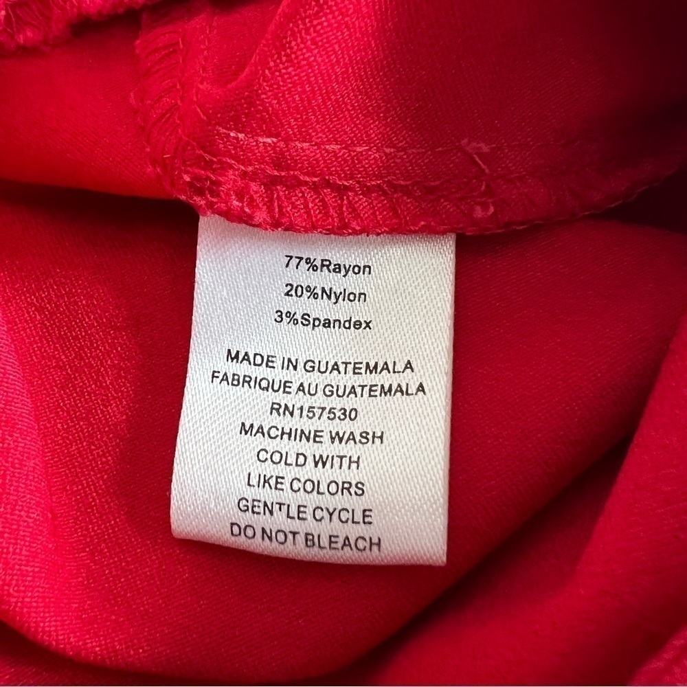 Glimpse Stretch Pants Red Pull on Elastic Waist Women's Size Medium - Picture 7 of 8